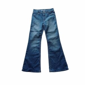 Blue Flared Jeans with Studded Detail